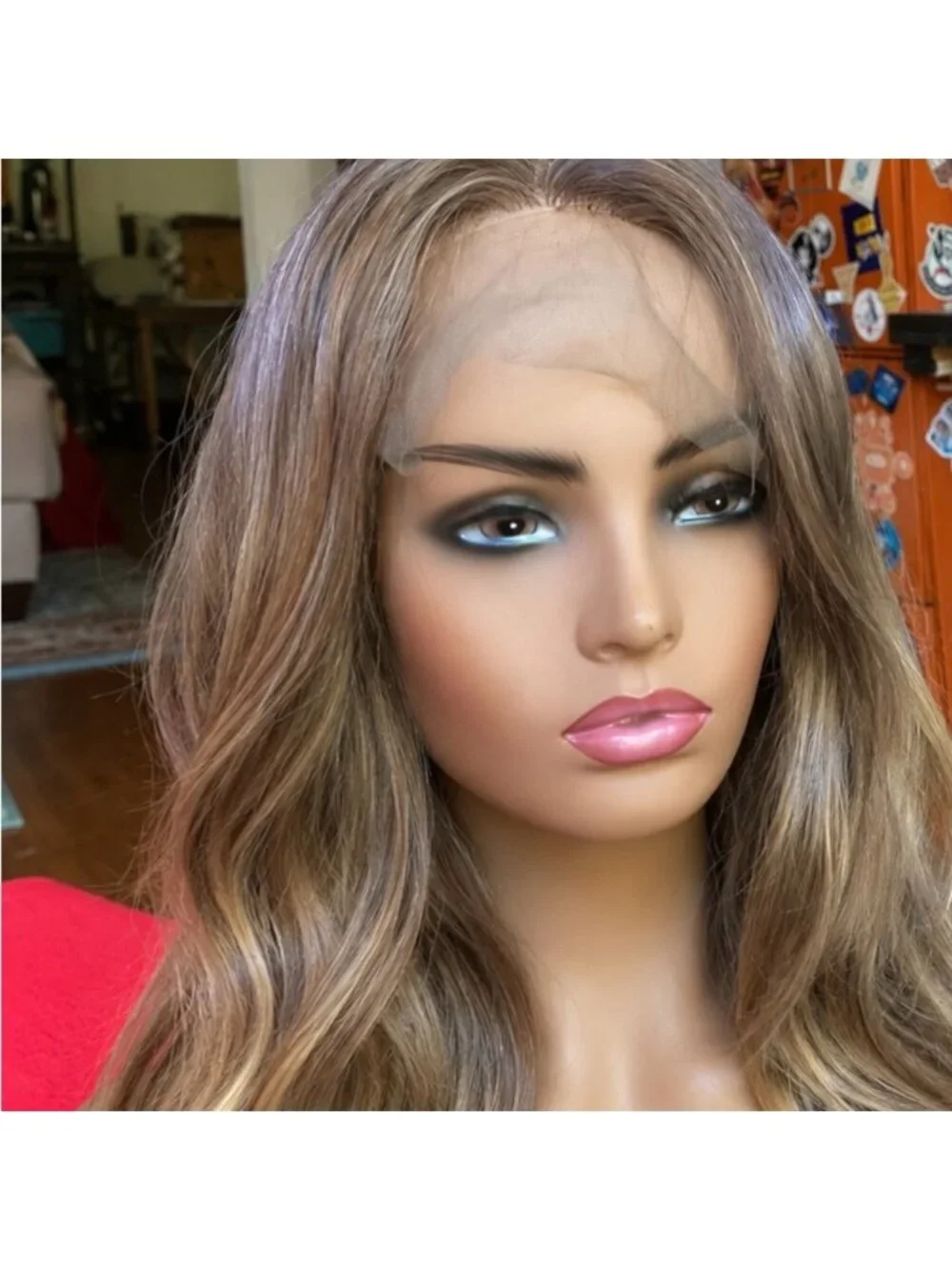 Brown blonde layered very realistic fulllace front wig